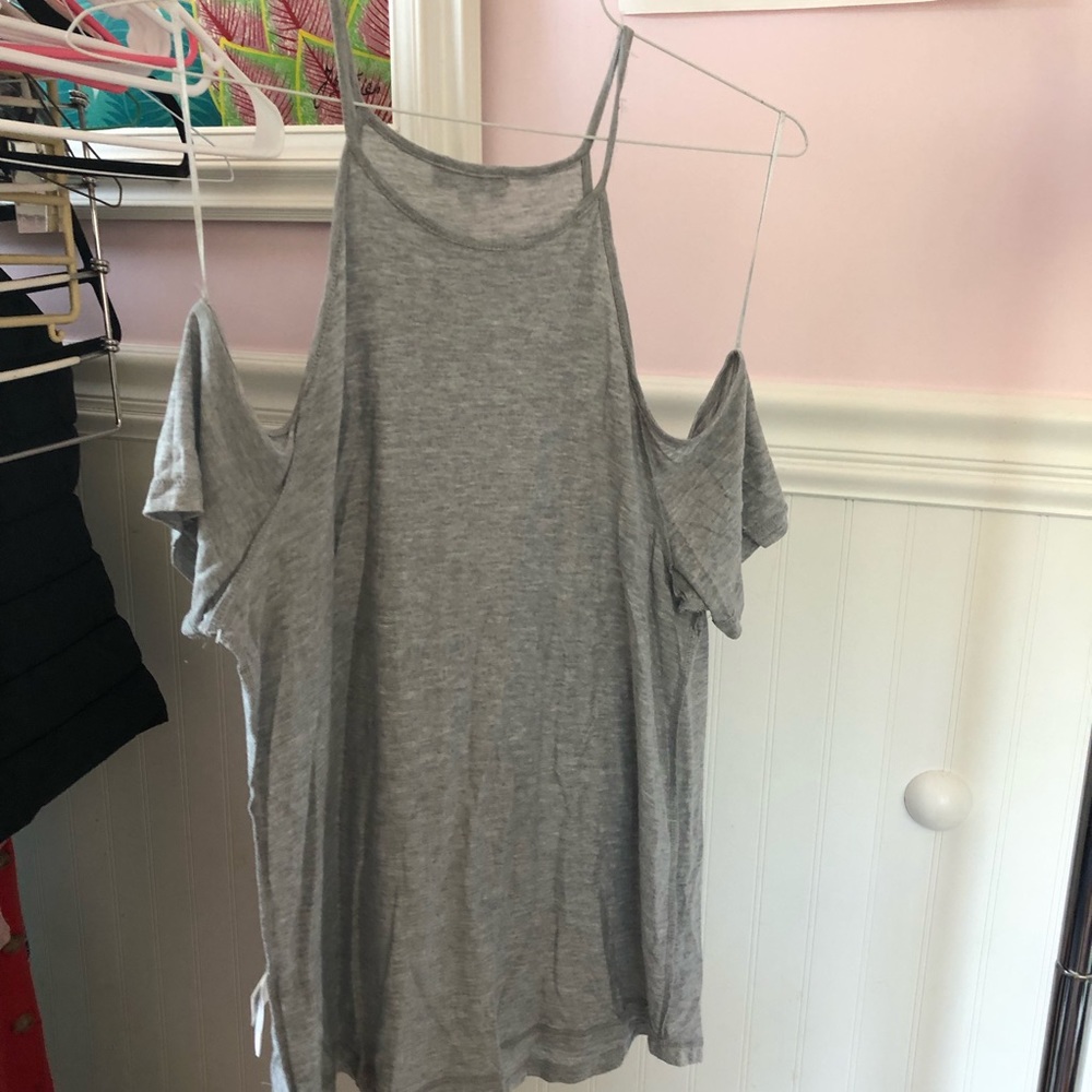 Grey off the shoulder shirt